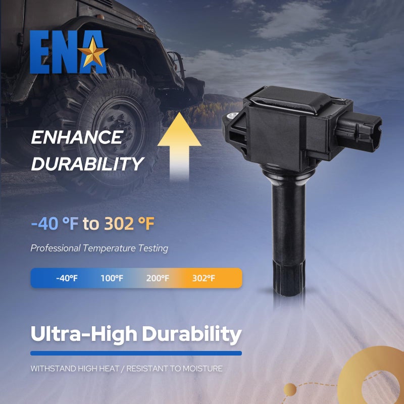 ENA Set of 4 Ignition Coil Pack Compatible with Toyota 86 Subaru WRX BRZ Outback Forester Legacy Crosstrek Scion FR-S 2015 2016 2017 2018 2019 2020 2.0L 2.5L H4 Replacement for UF747 22433AA720 C967 - Image 4
